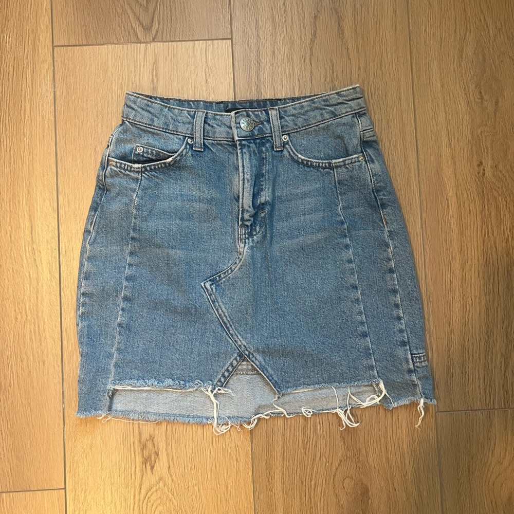 BDG high-low denim mini skirt